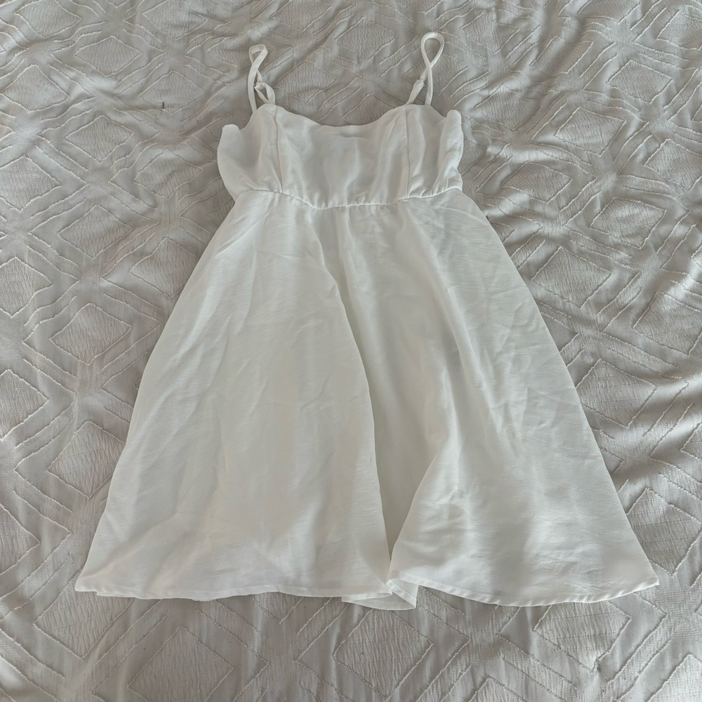 Forever 21 Size Small White Dress Mini Graduation Babydoll Grad